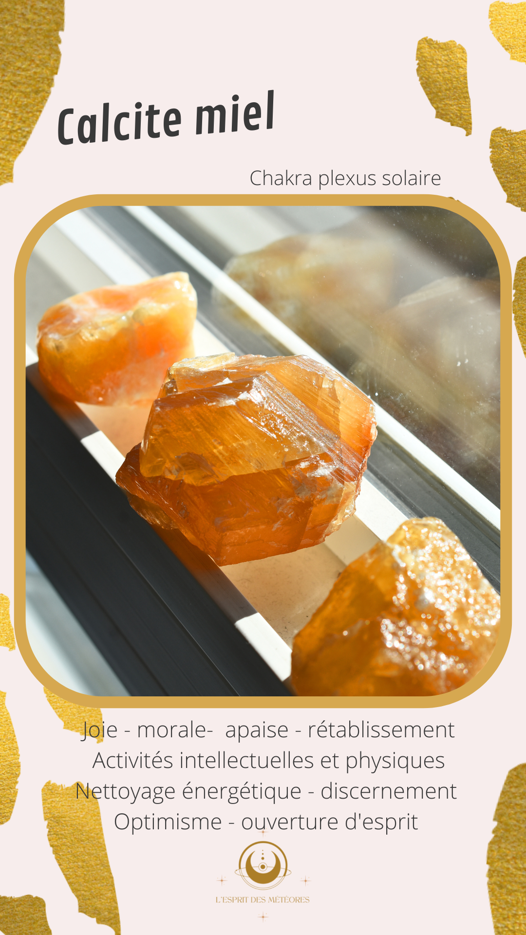 Calcite miel brute