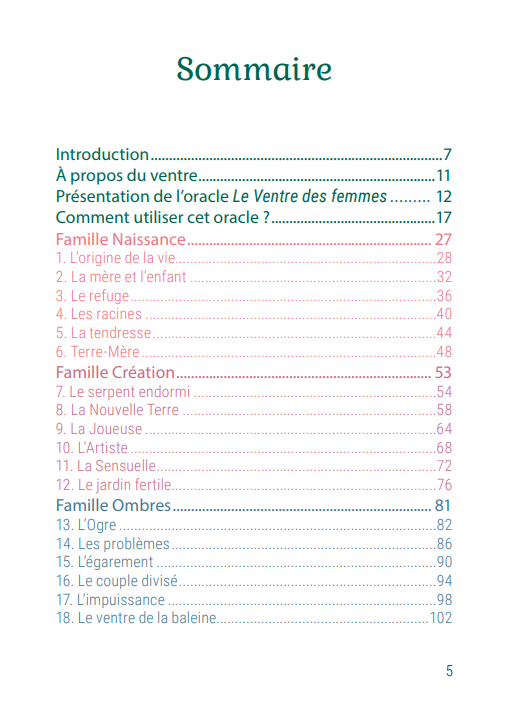 Oracle Le ventre des femmes