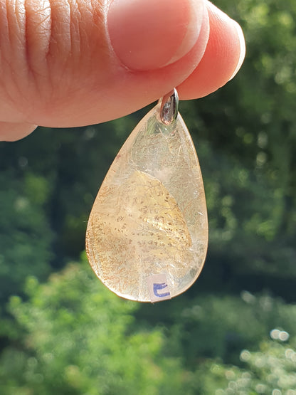 Pendentif Quartz dendritique sur bélière en argent (à choisir)