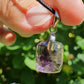 Pendentif Améthyste trapiche sur bélière en argent (à choisir)