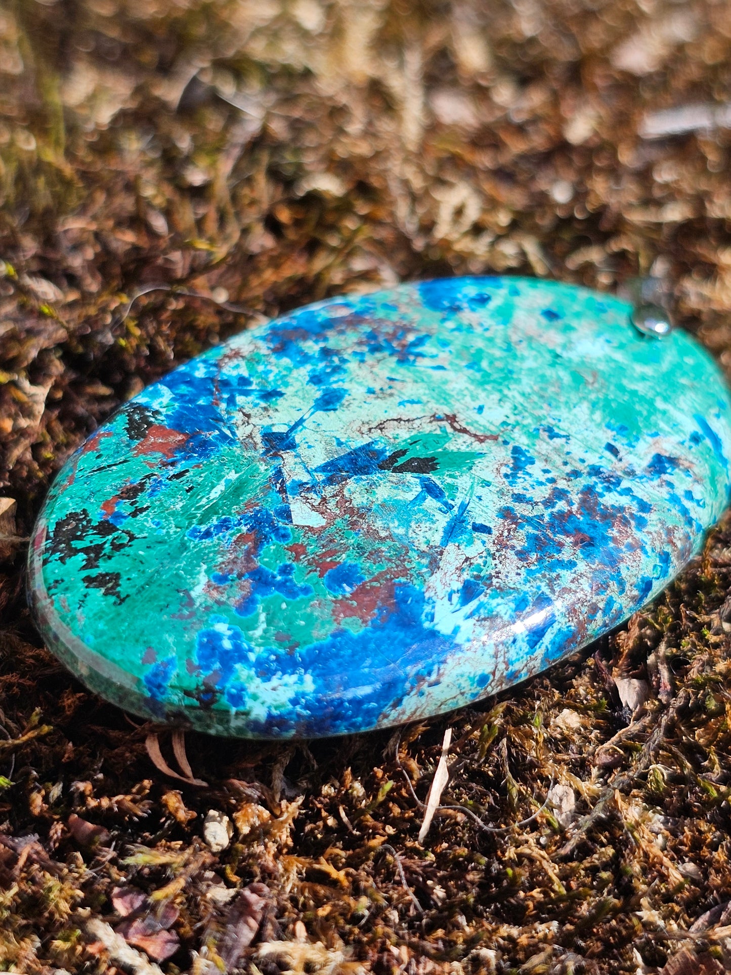 Pendentif Chrysocolle Malachite Cuprite P9