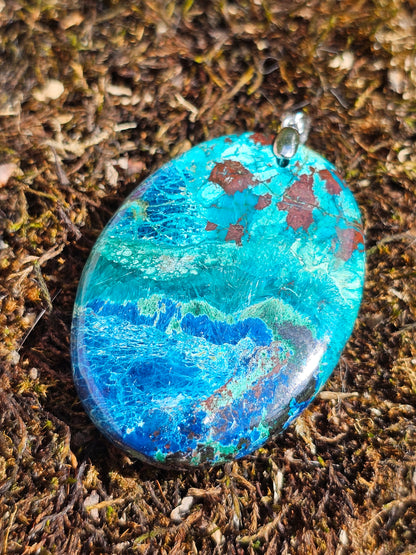 Pendentif Chrysocolle Malachite Cuprite P10