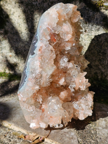 Apophyllite et stilbite d'exception sur Heulandite rose L