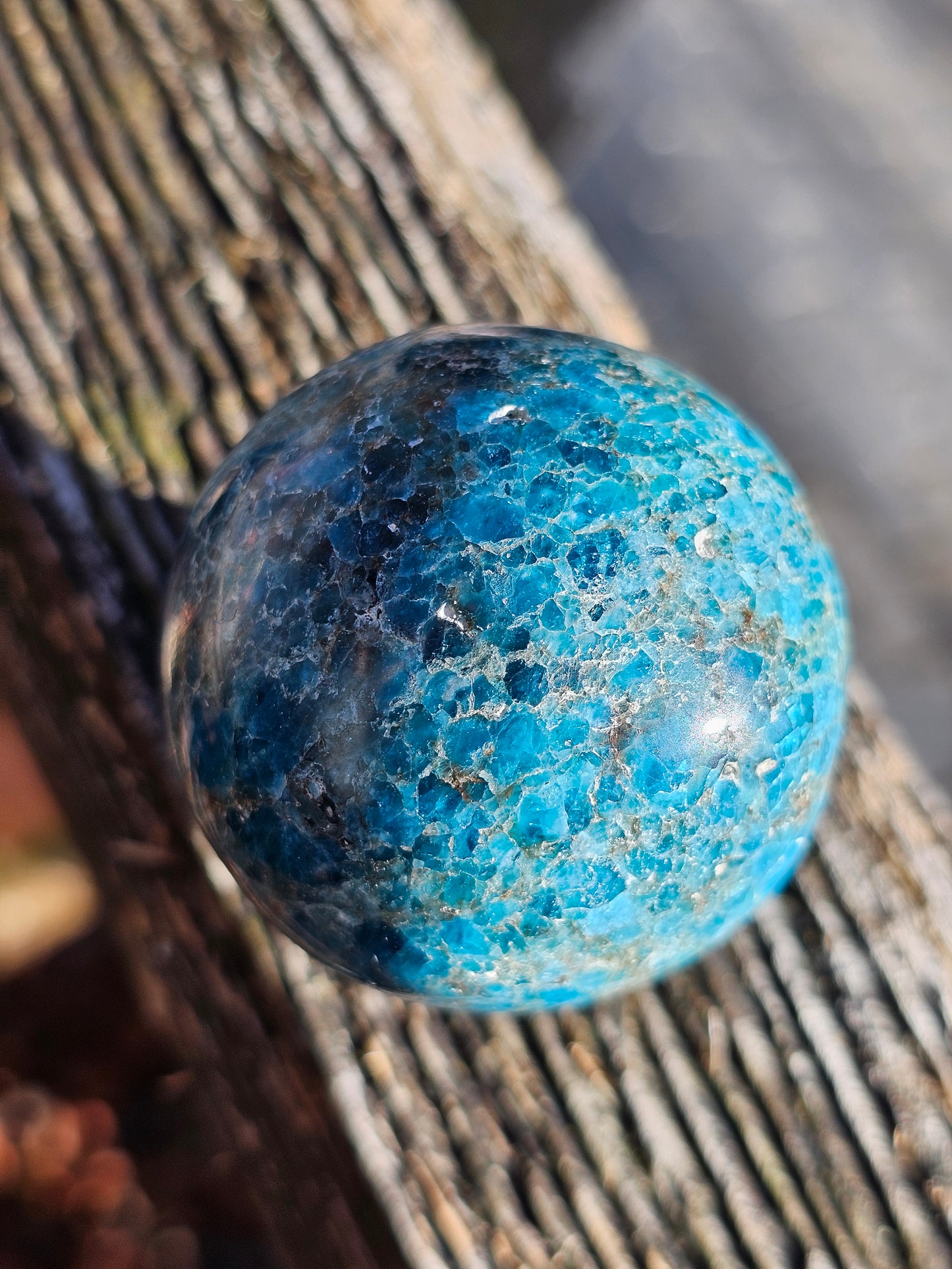 Sphère Apatite bleue
