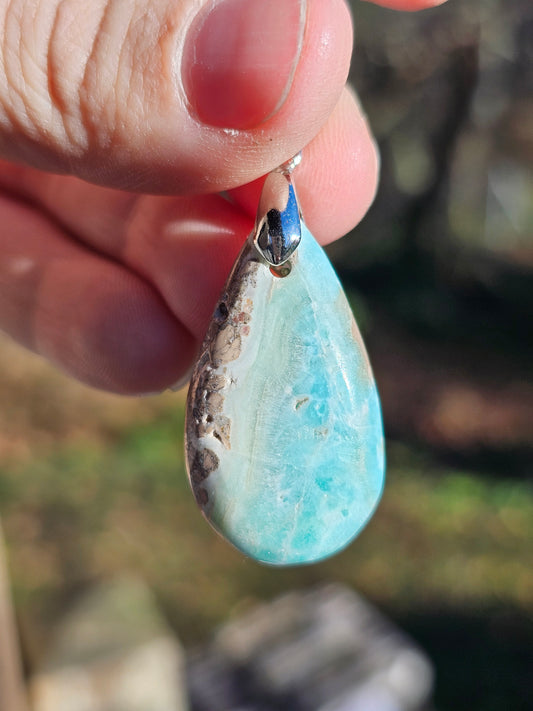 Pendentif Aragonite bleue (à choisir)