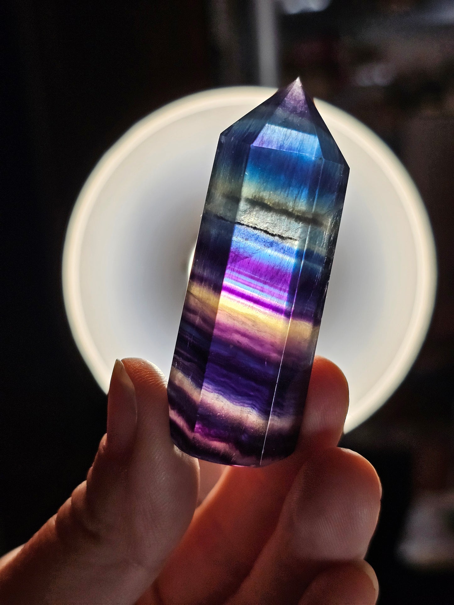 Pointe Fluorite arc en ciel (à choisir)