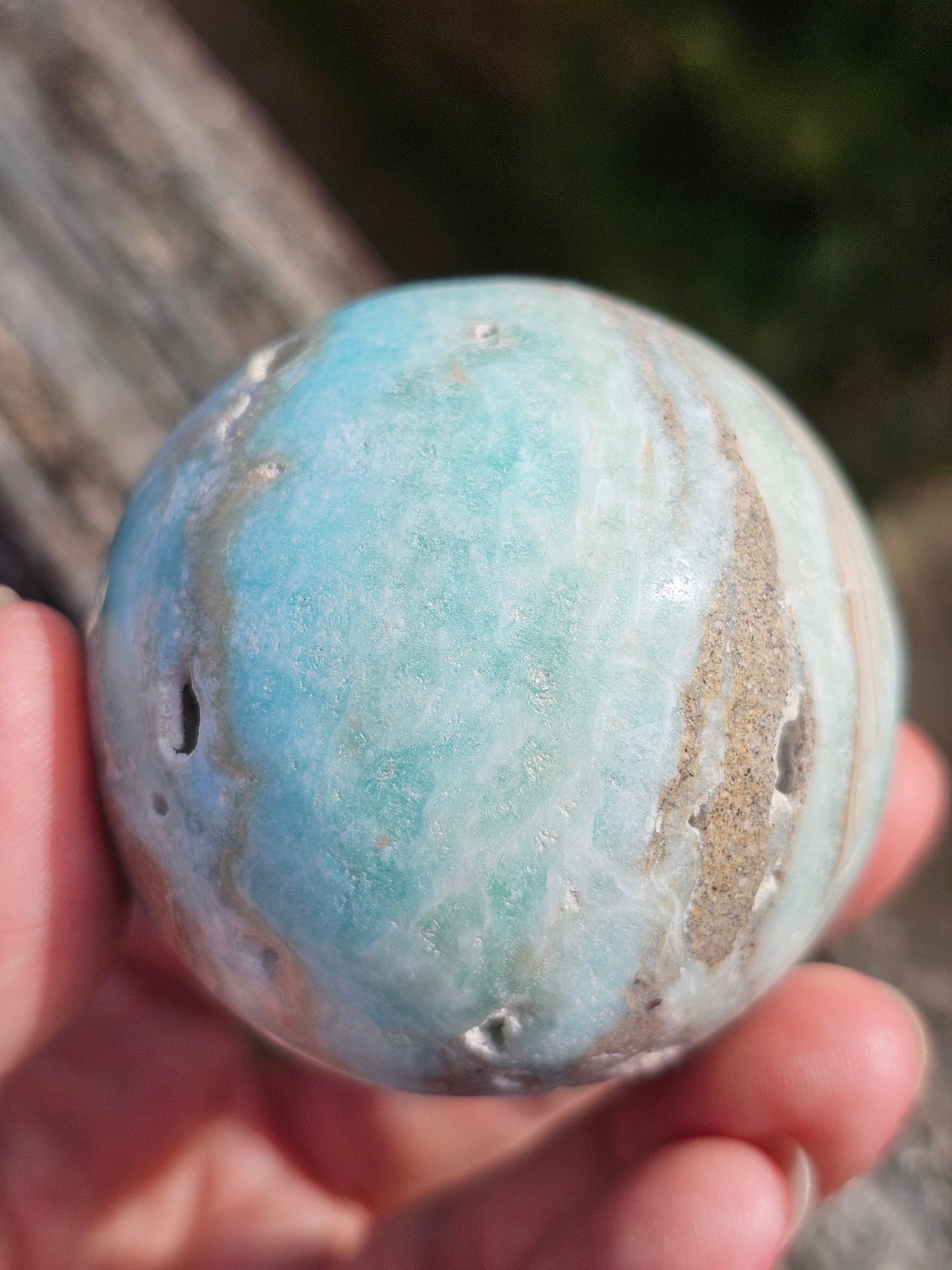 Sphère Aragonite bleue