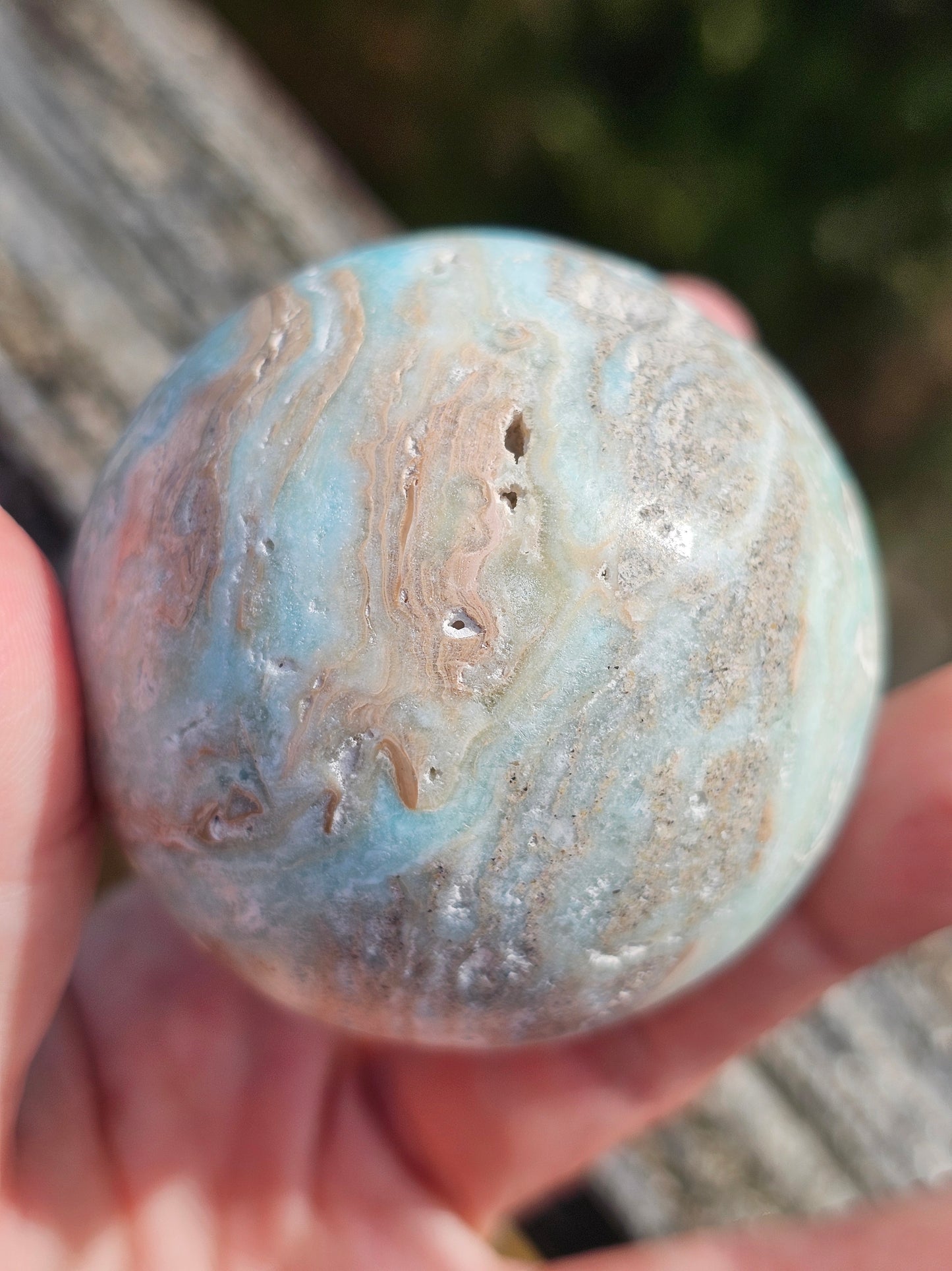 Sphère Aragonite bleue