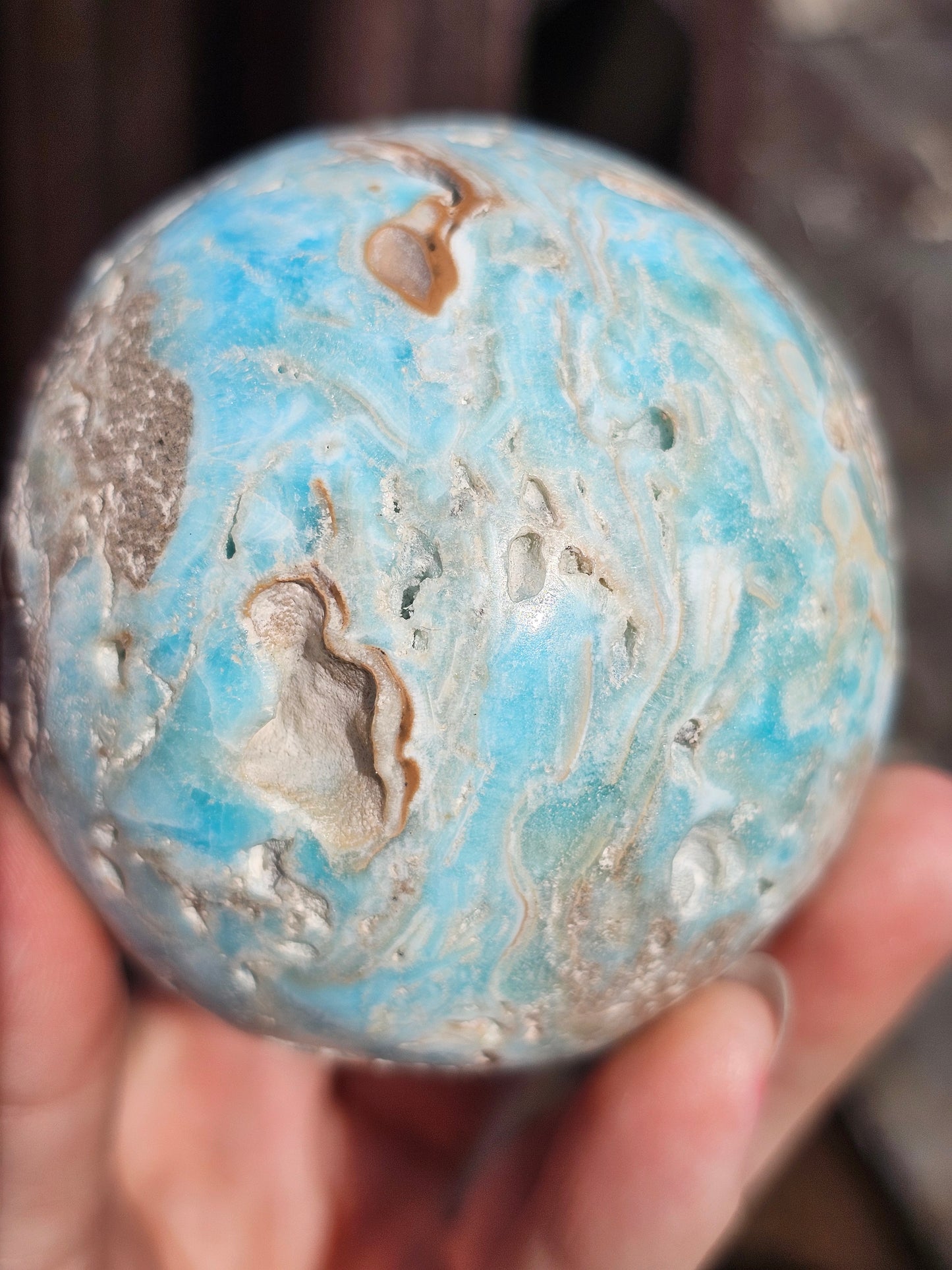 Sphère Aragonite bleue n°2