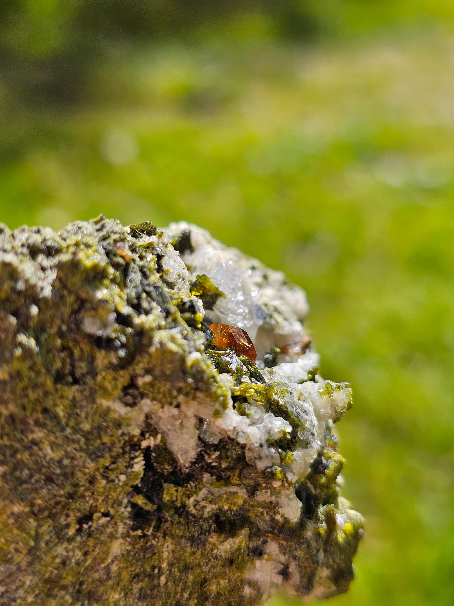 Titanite sur orthose avec Epidote et Quartz E9