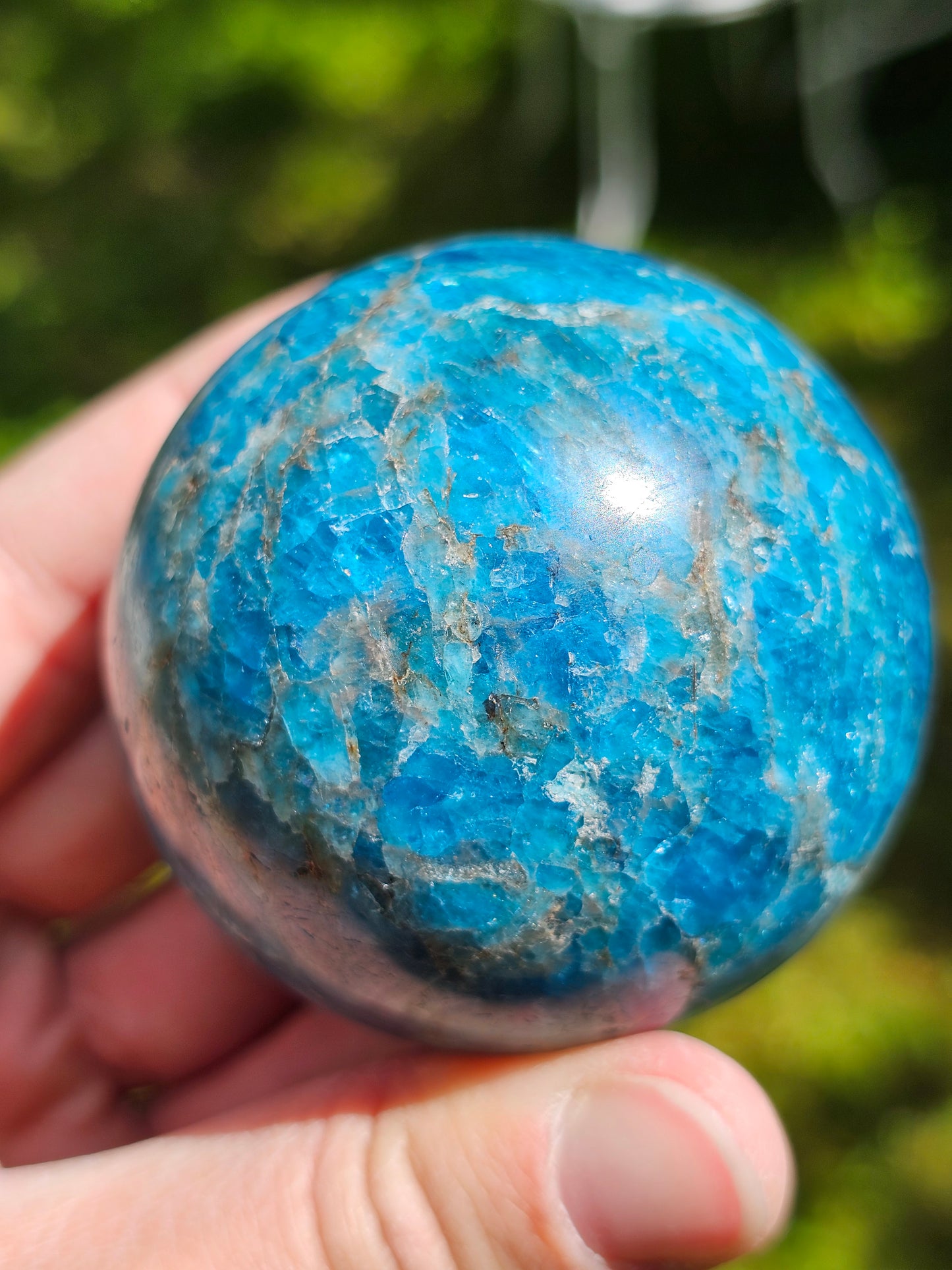 Sphère en Apatite bleue