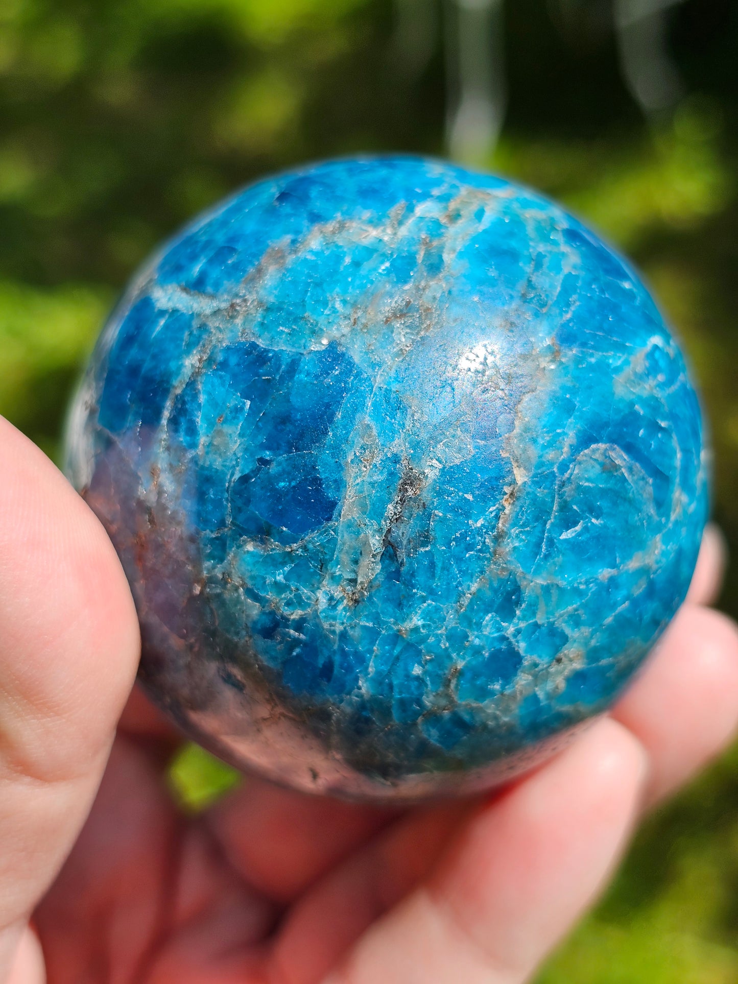 Sphère en Apatite bleue