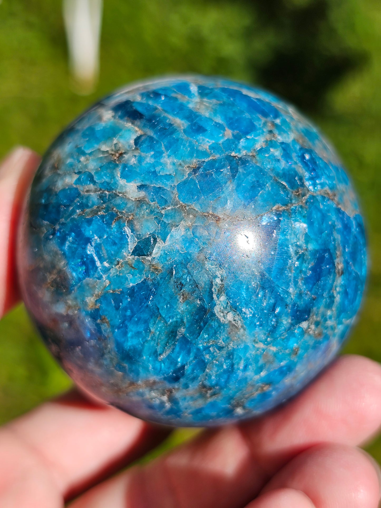 Sphère en Apatite bleue