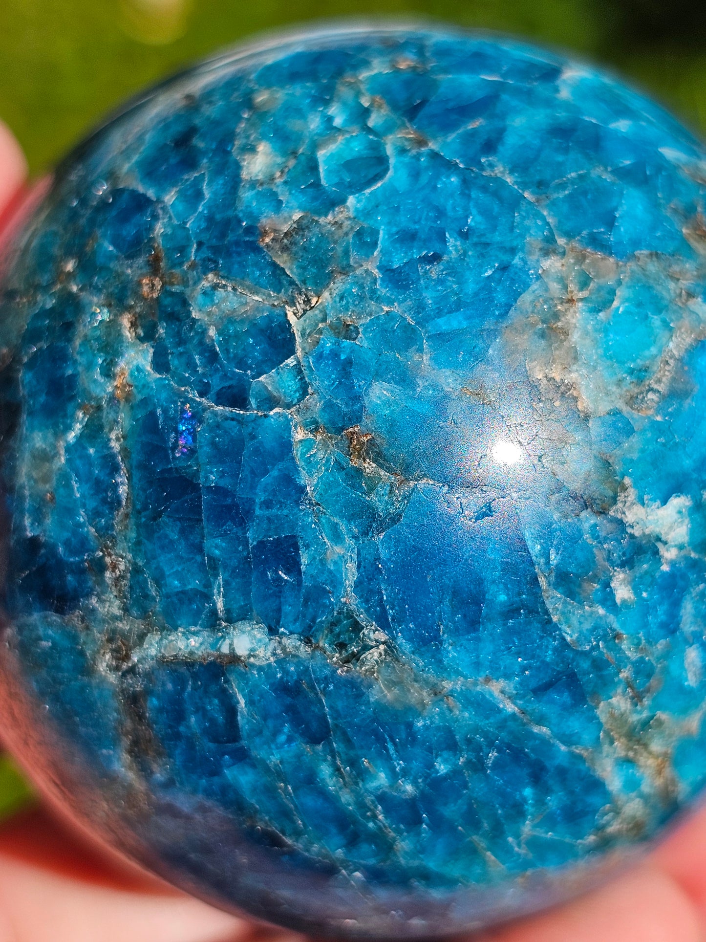 Sphère en Apatite bleue