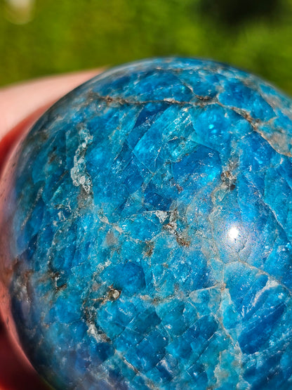 Sphère en Apatite bleue