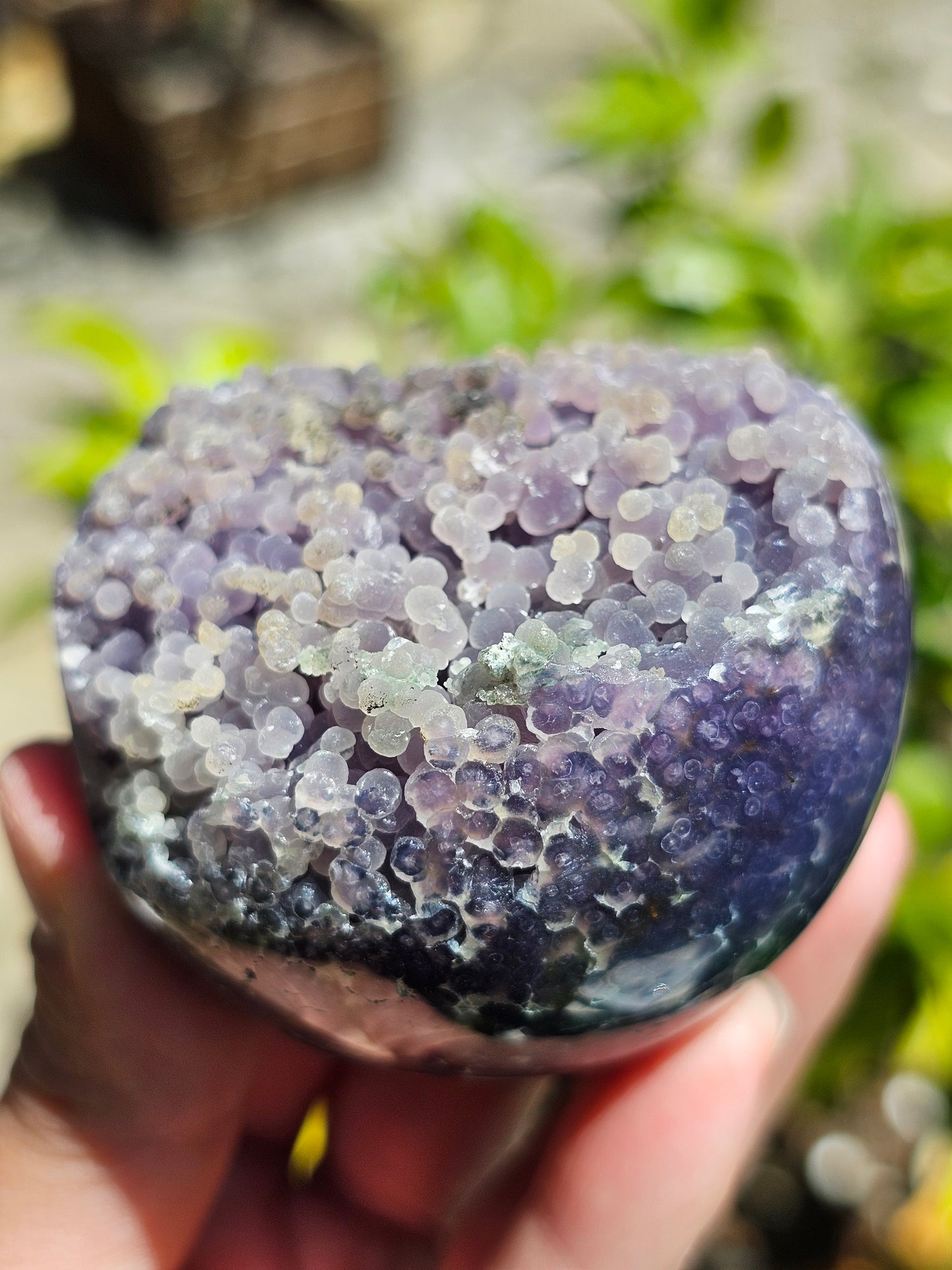 Sphère Agate grappe (calcédoine violette) AG4