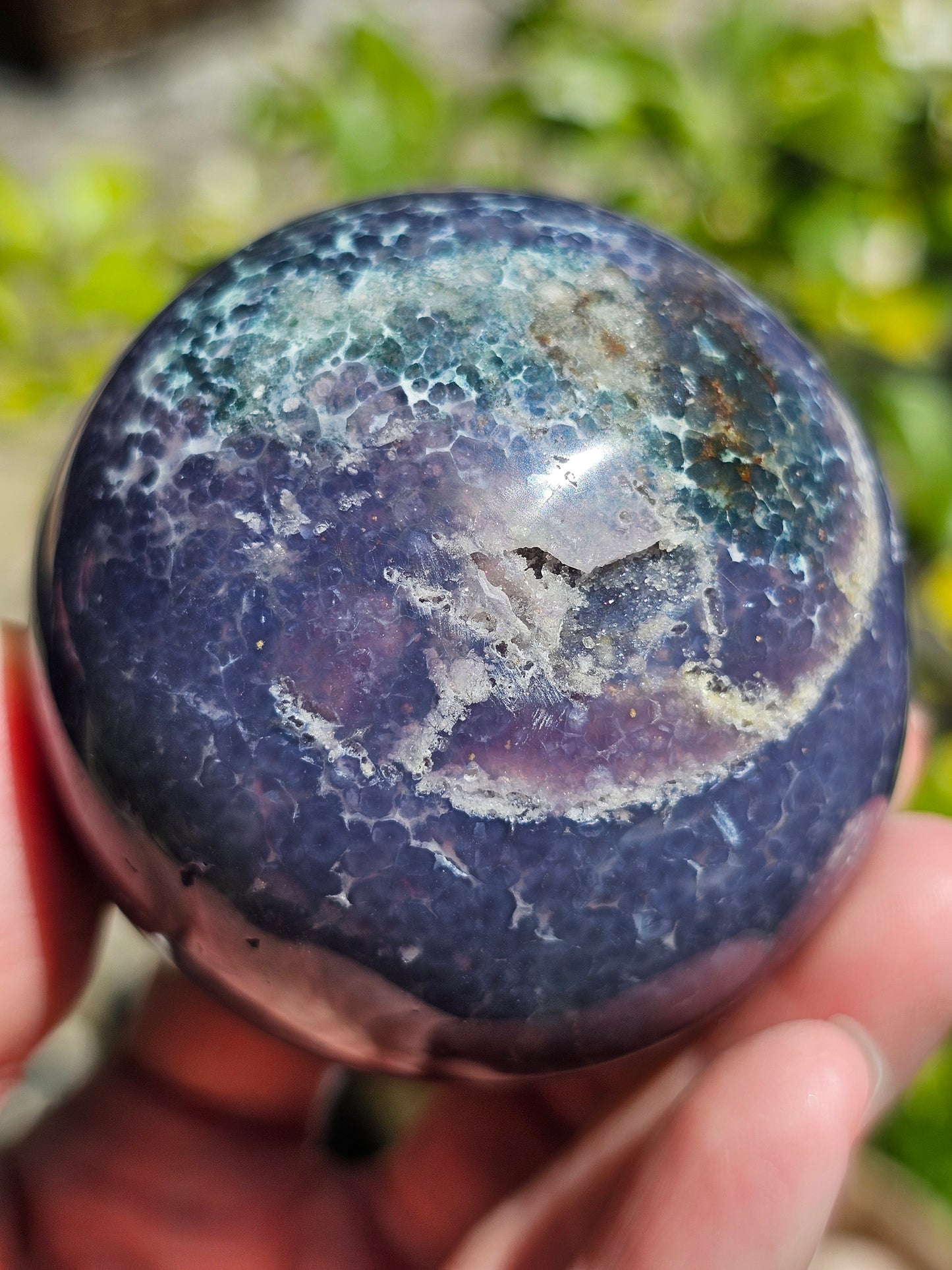 Sphère Agate grappe (calcédoine violette) AG4