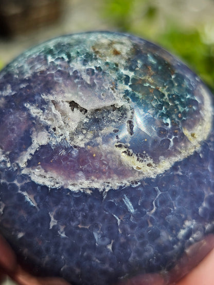 Sphère Agate grappe (calcédoine violette) AG4