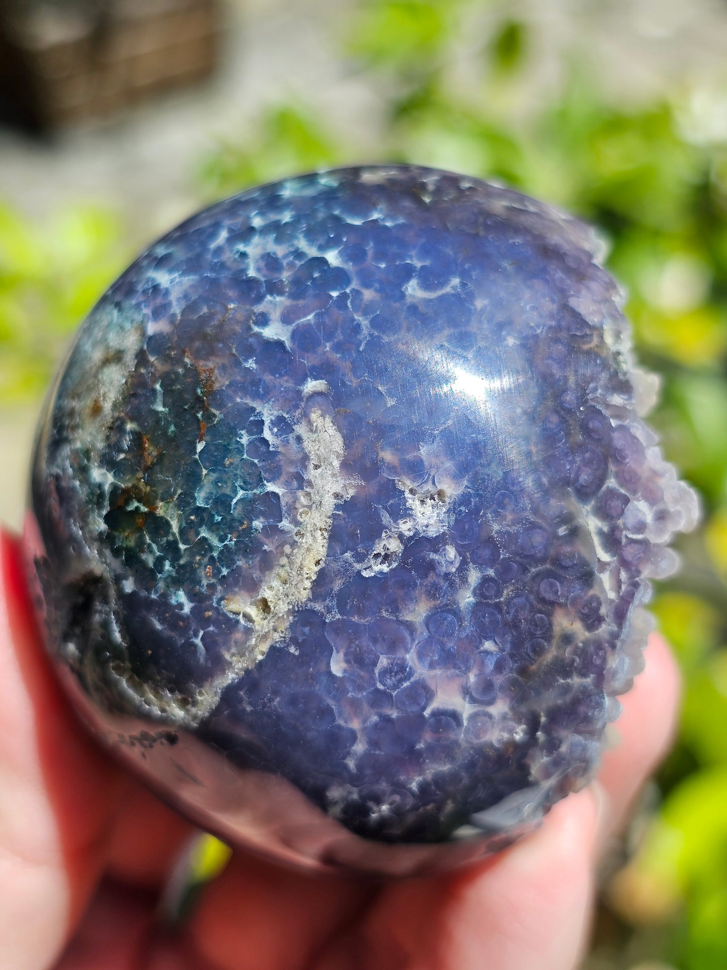 Sphère Agate grappe (calcédoine violette) AG4