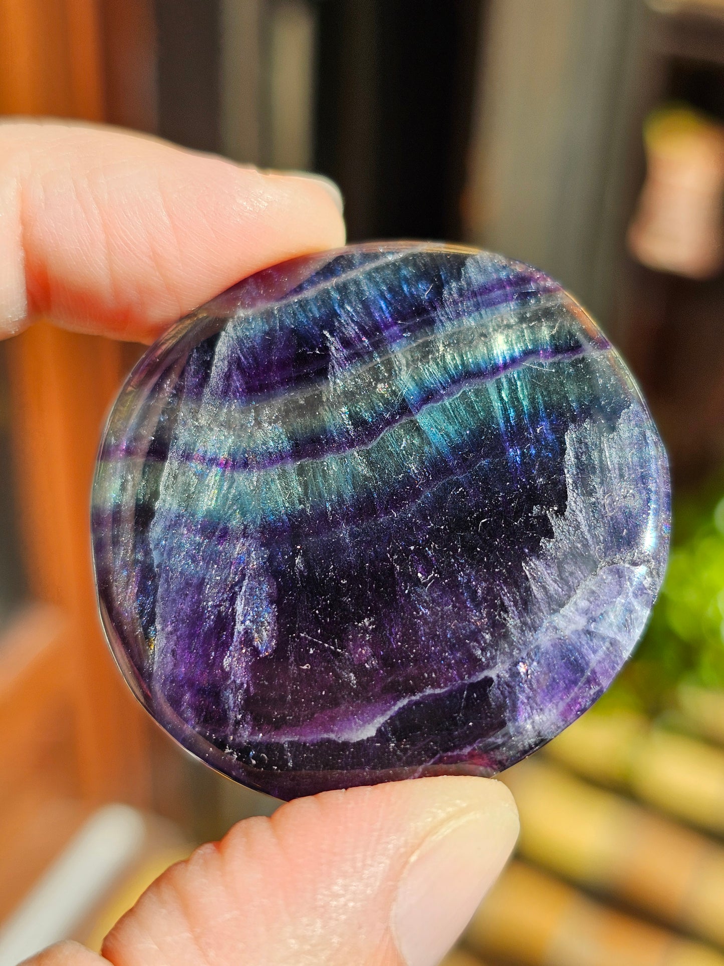 Galet plat de Fluorite (à choisir)