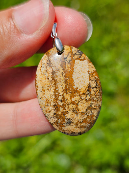 Pendentif en Jaspe Paysage JP4