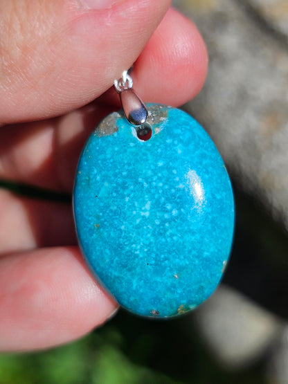 Pendentif en Turquoise avec inclusions de Pyrite T2