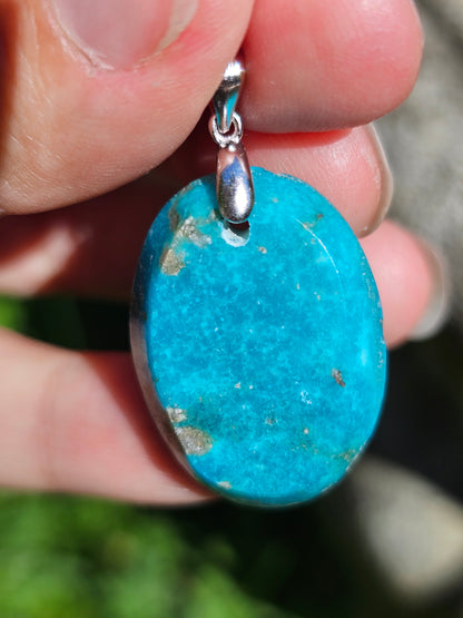 Pendentif en Turquoise avec inclusions de Pyrite T2