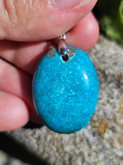 Pendentif en Turquoise avec inclusions de Pyrite T2