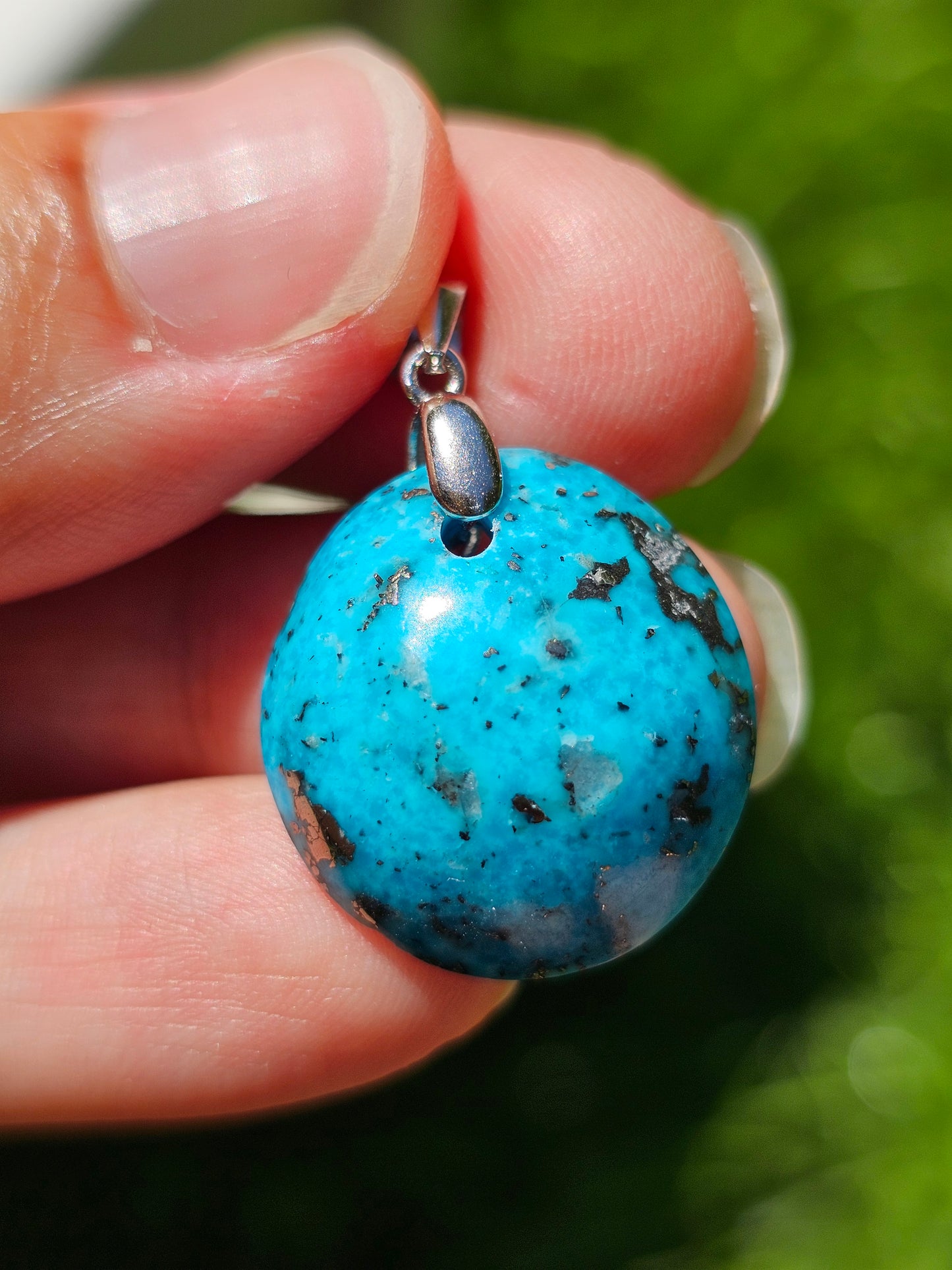 Pendentif en Turquoise avec inclusions de Pyrite T3