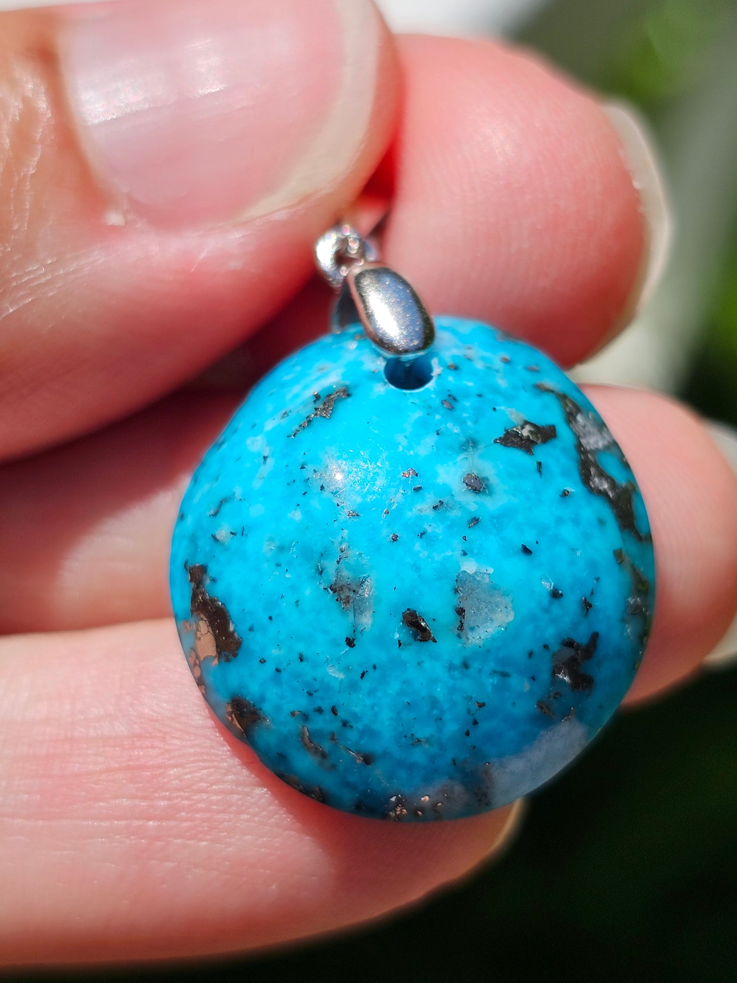 Pendentif en Turquoise avec inclusions de Pyrite T3