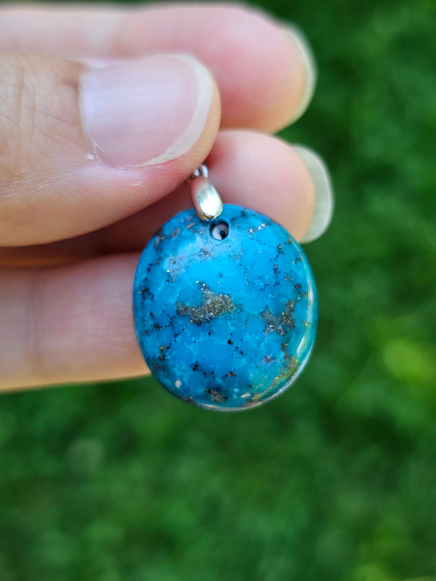 Pendentif en Turquoise avec inclusions de Pyrite T4