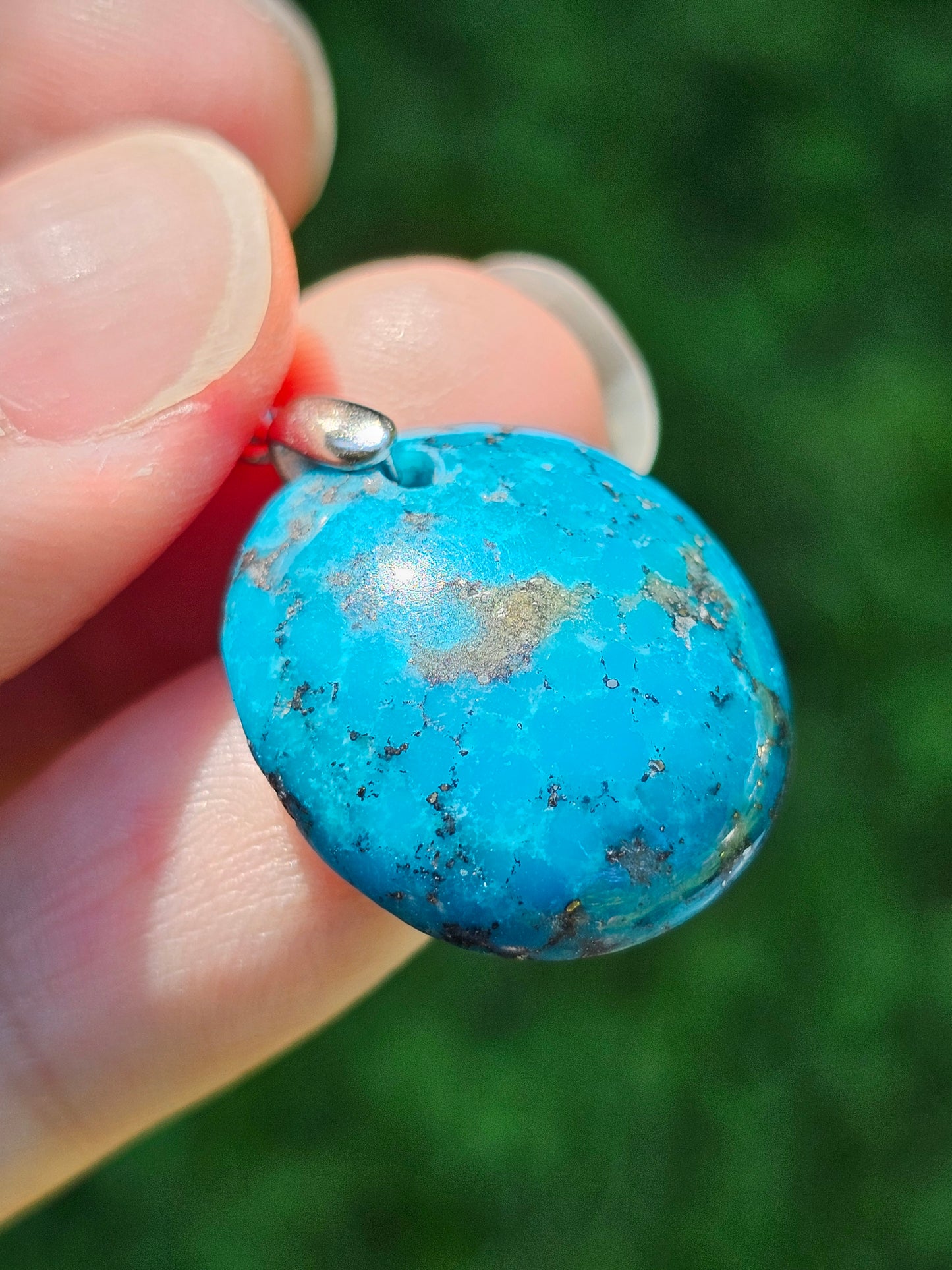 Pendentif en Turquoise avec inclusions de Pyrite T4