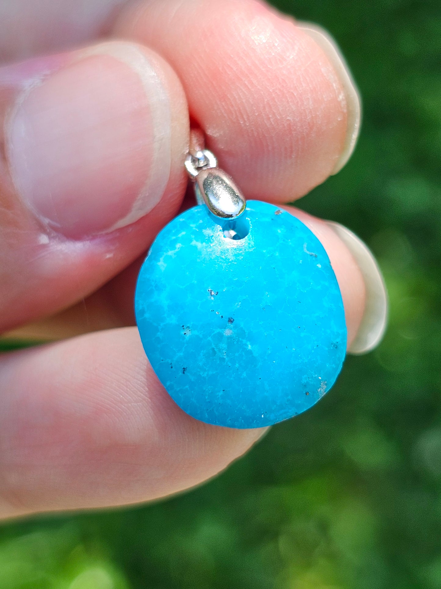 Pendentif en Turquoise avec inclusions de Pyrite T1