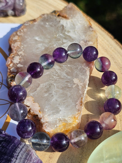 Bracelet Améthyste et fluorite