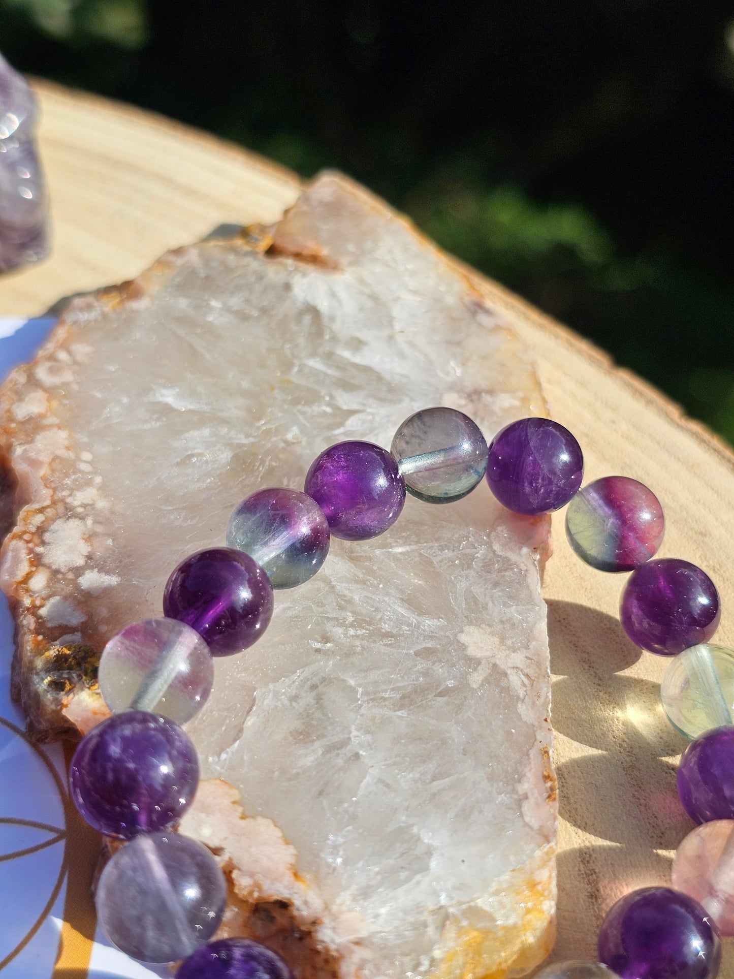 Bracelet Améthyste et fluorite