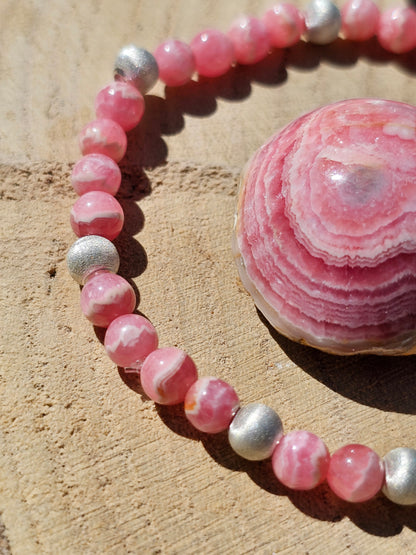 Bracelet Rhodochrosite et argent