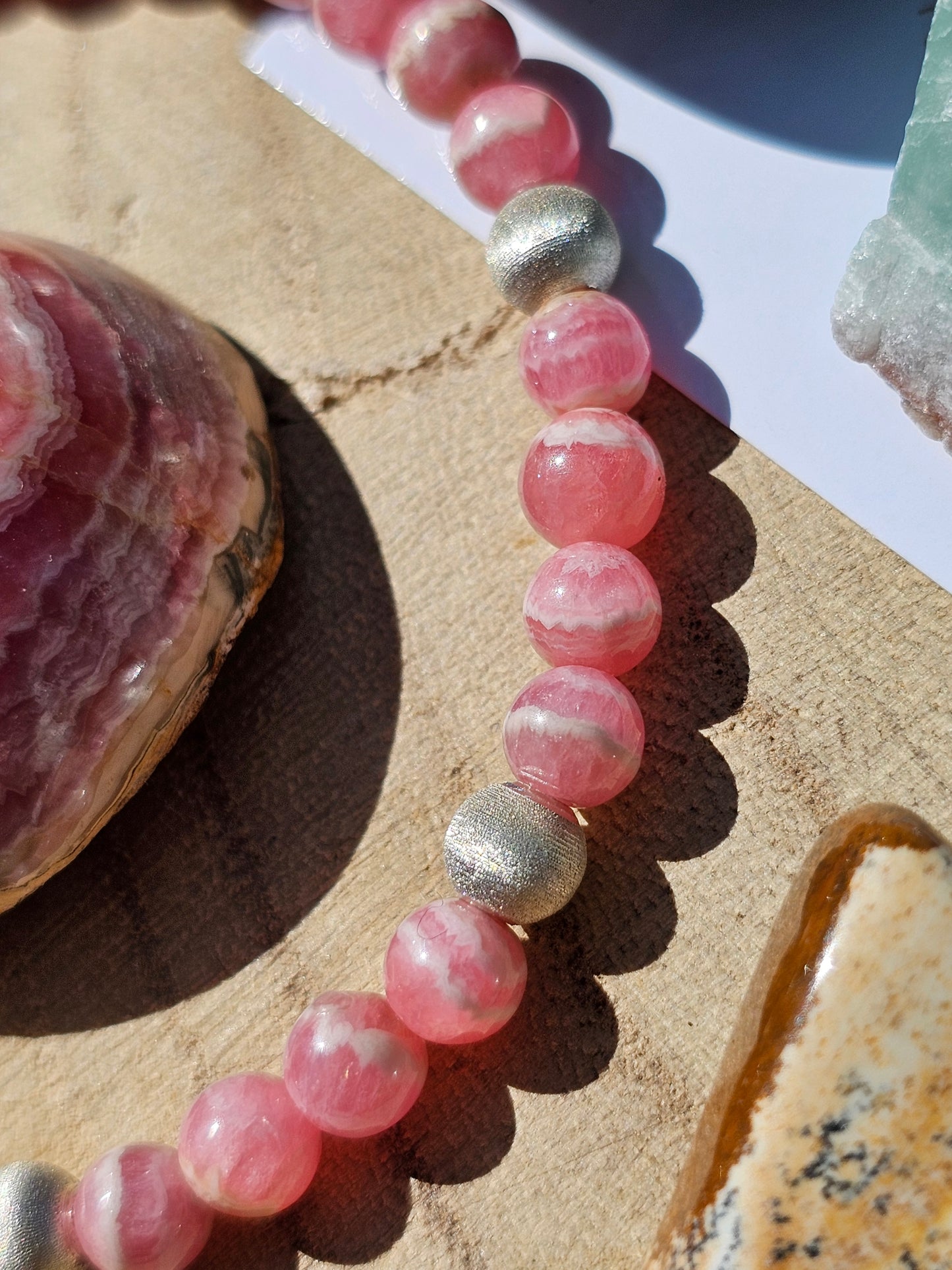 Bracelet Rhodochrosite et argent