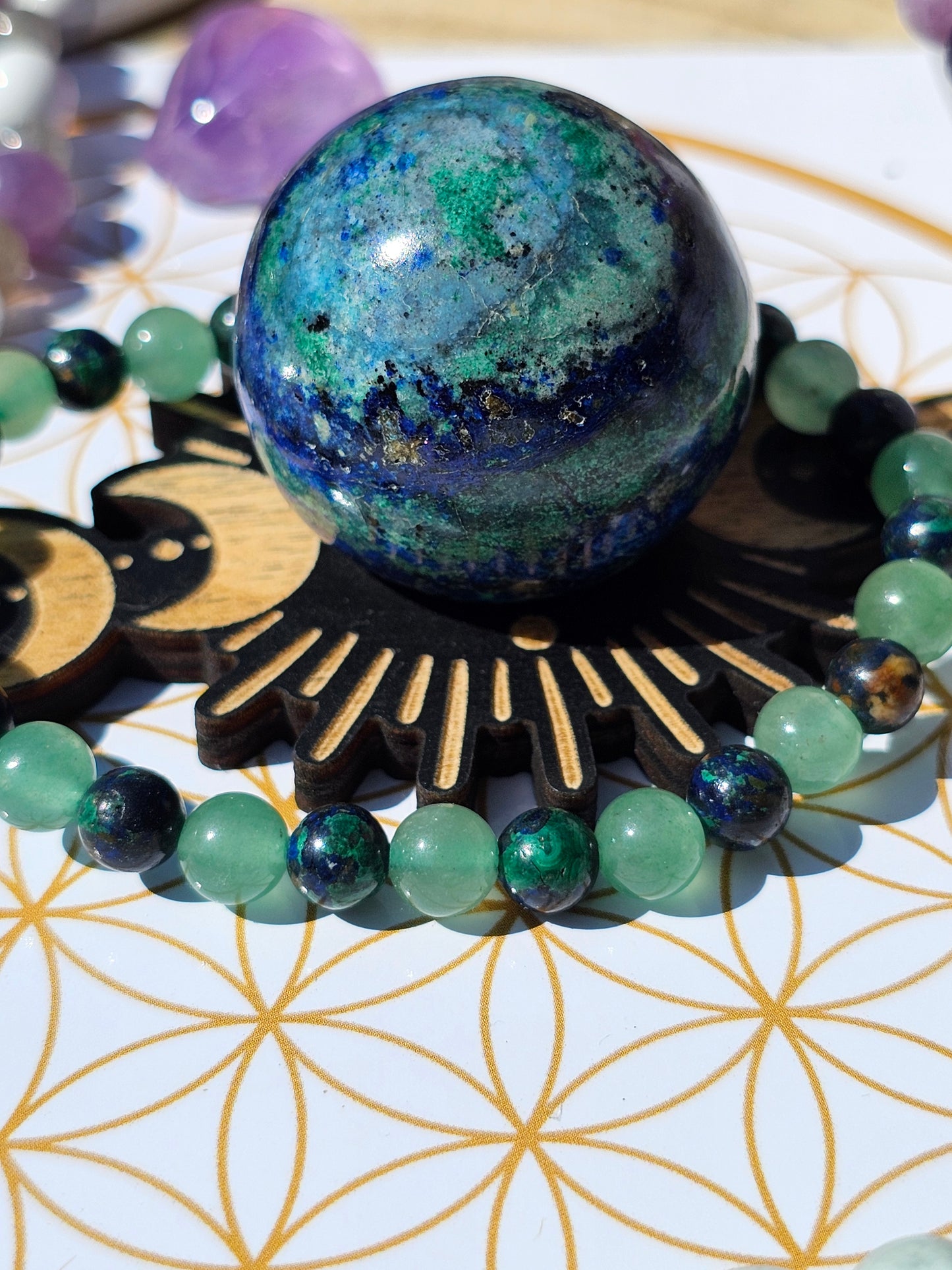 Bracelet Azurite et Aventurine verte