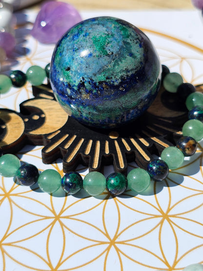 Bracelet Azurite et Aventurine verte