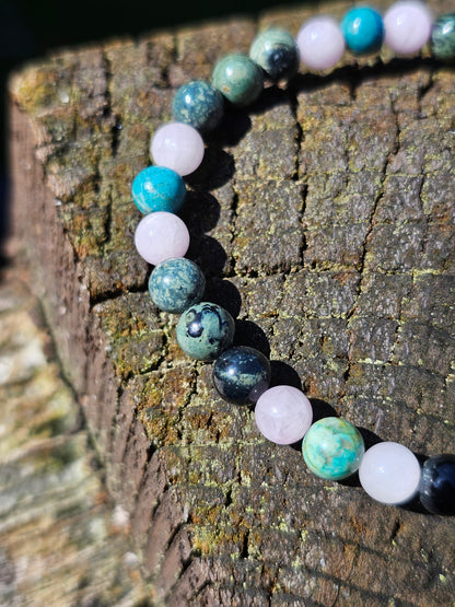 Bracelet Kunzite, Jaspe Kambaba et Chrysocolle