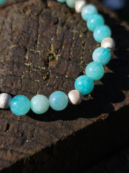 Bracelet Amazonite et argent