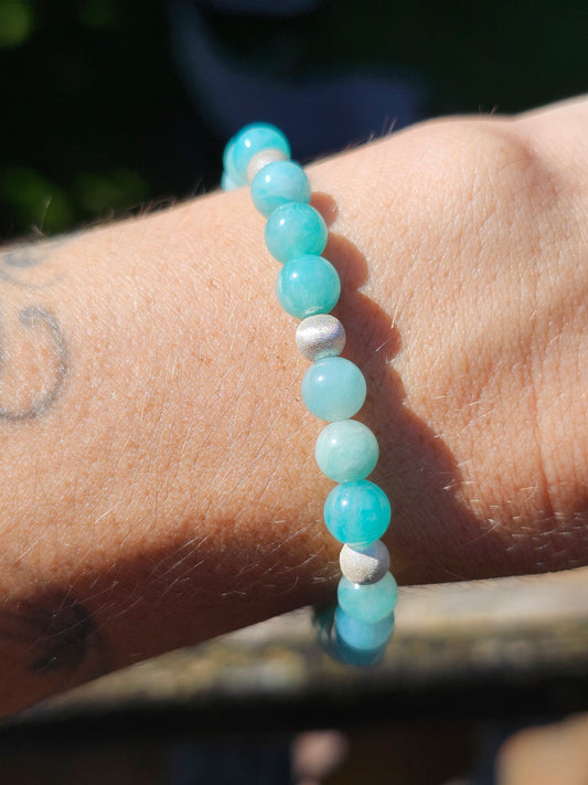 Bracelet Amazonite et argent