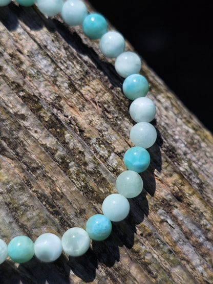 Bracelet Garniérite (pierre de lune verte) et Larimar