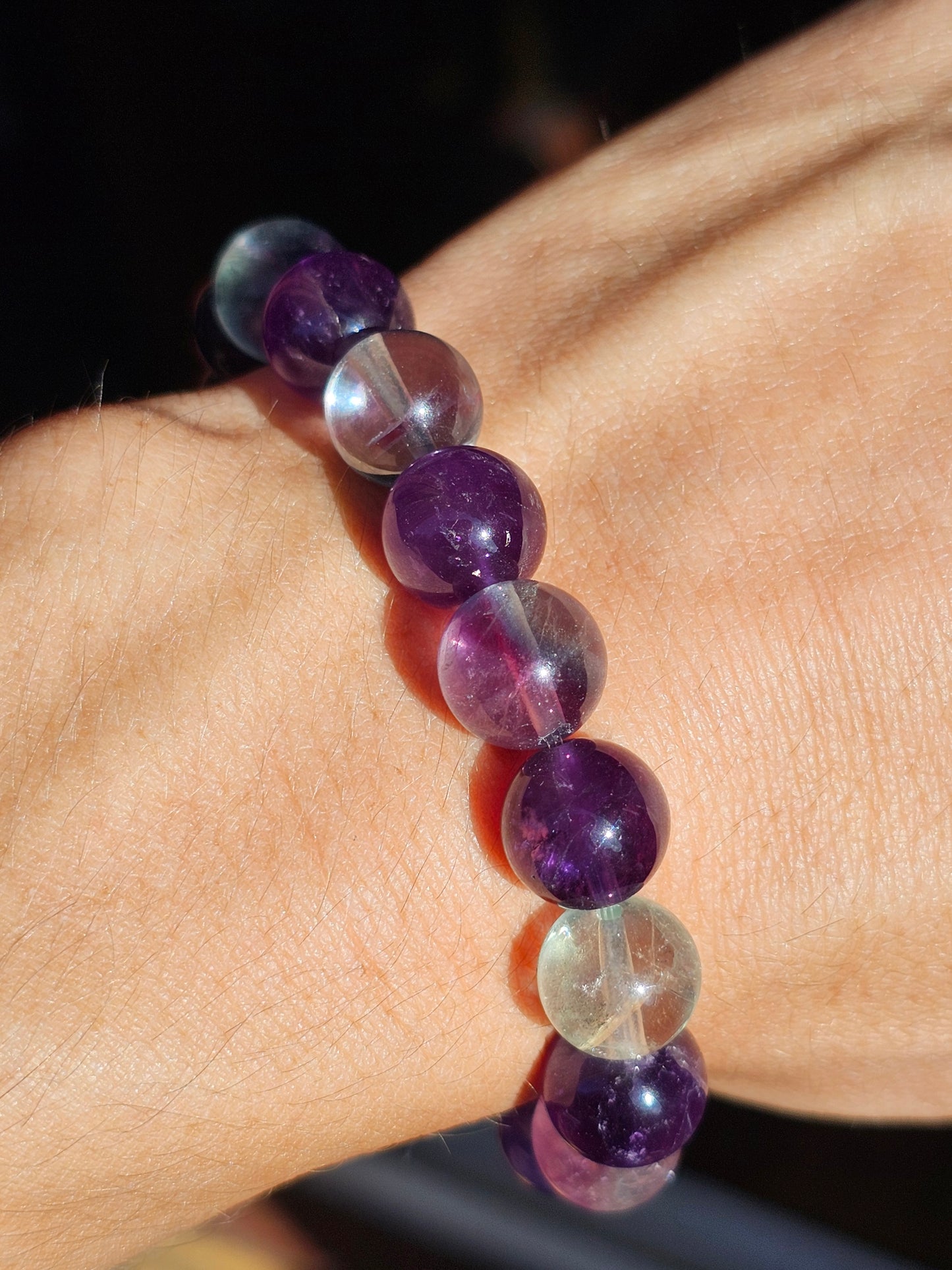 Bracelet Améthyste et fluorite