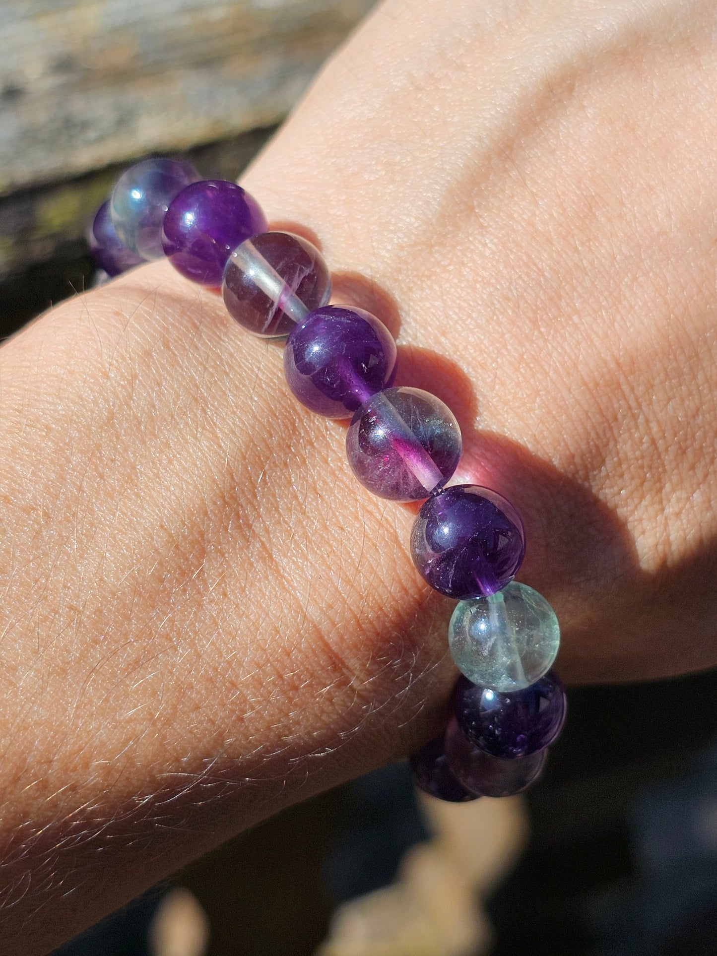 Bracelet Améthyste et fluorite