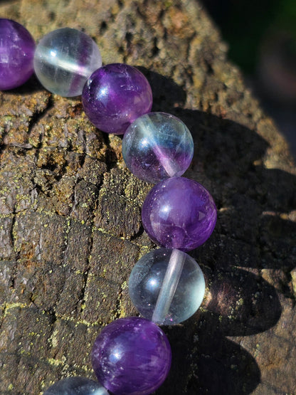 Bracelet Améthyste et fluorite