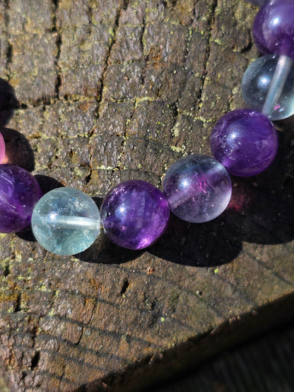 Bracelet Améthyste et fluorite