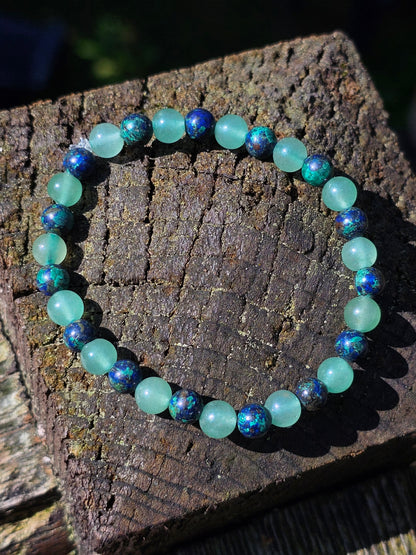 Bracelet Azurite et Aventurine verte