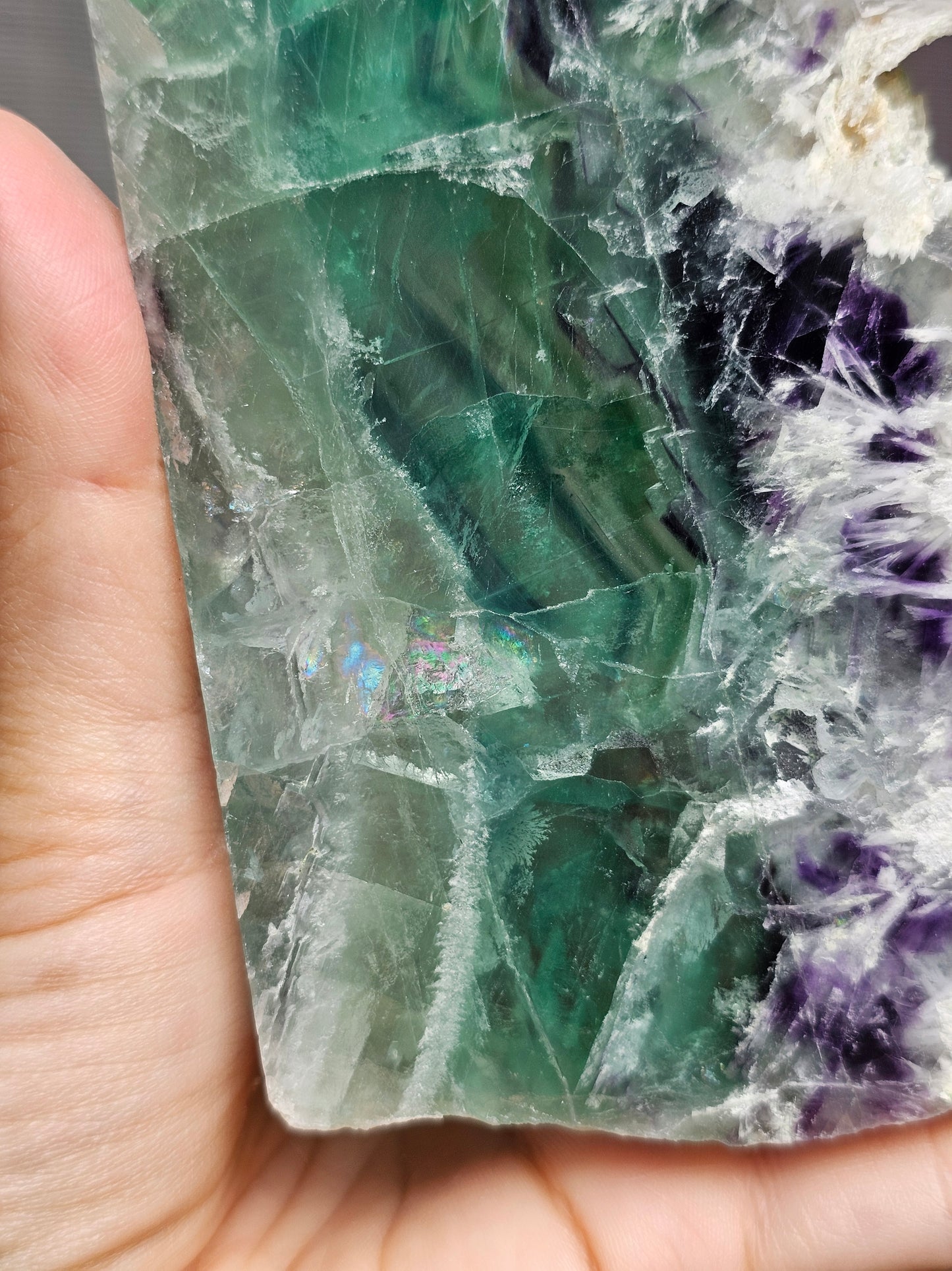 Tranche de Fluorite snowflake (ou feather) F3