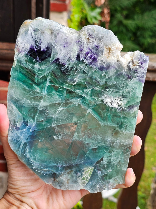 Tranche de Fluorite snowflake (ou feather) F10